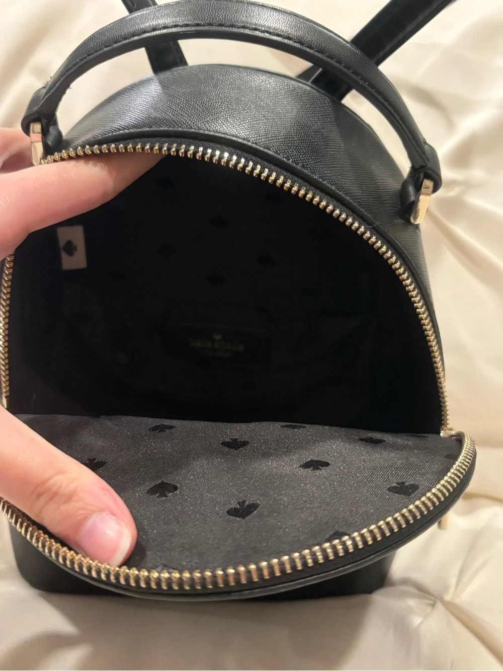 Kate Spade New York Schuyler Black PVC Saffiano Leather Mini Backpack EUC